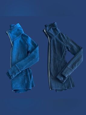 🇨🇦 🍋 (2) Lululemon Teal and Black Zip-Up Jackets 🍋